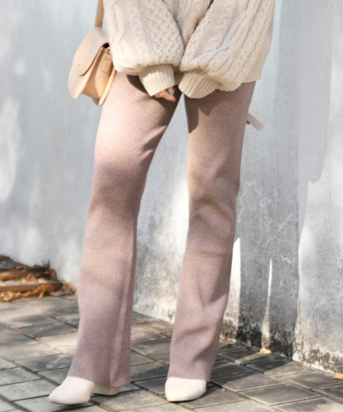 PairPair(ペアペア)の「リブニットパンツ(その他パンツ・レディース・ブラック/モカ・FREE)」の5枚目の写真