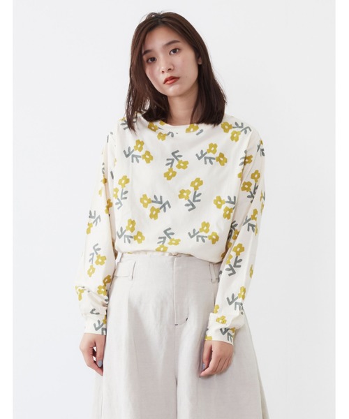 POU DOU DOU（プードゥドゥ）の「ソフト天竺オリジナルプリントプルオーバー（Tシャツ/カットソー・レディース・ネイビー/グレー/ホワイト系その他/キナリ・3）」の2枚目の写真