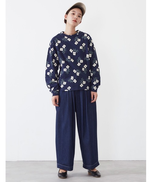 POU DOU DOU（プードゥドゥ）の「ソフト天竺オリジナルプリントプルオーバー（Tシャツ/カットソー・レディース・ネイビー/グレー/ホワイト系その他/キナリ・3）」の5枚目の写真