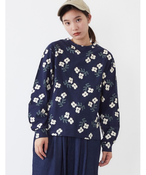 POU DOU DOU（プードゥドゥ）の「ソフト天竺オリジナルプリントプルオーバー（Tシャツ/カットソー・レディース・ネイビー/グレー/ホワイト系その他/キナリ・3）」の7枚目の写真