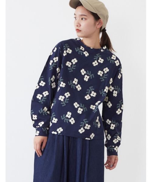 POU DOU DOU（プードゥドゥ）の「ソフト天竺オリジナルプリントプルオーバー（Tシャツ/カットソー・レディース・ネイビー/グレー/ホワイト系その他/キナリ・3）」の8枚目の写真