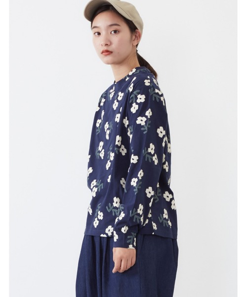 POU DOU DOU（プードゥドゥ）の「ソフト天竺オリジナルプリントプルオーバー（Tシャツ/カットソー・レディース・ネイビー/グレー/ホワイト系その他/キナリ・3）」の9枚目の写真