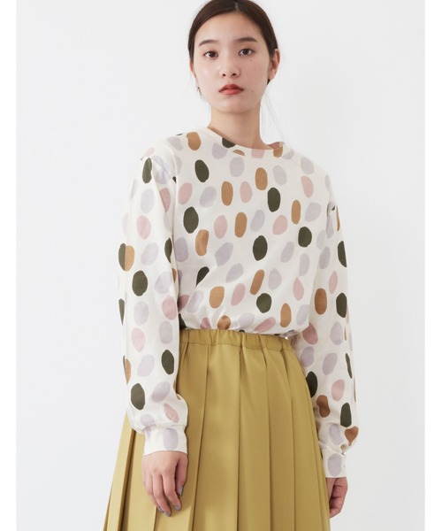 POU DOU DOU（プードゥドゥ）の「ソフト天竺オリジナルプリントプルオーバー（Tシャツ/カットソー・レディース・ネイビー/グレー/ホワイト系その他/キナリ・3）」の12枚目の写真