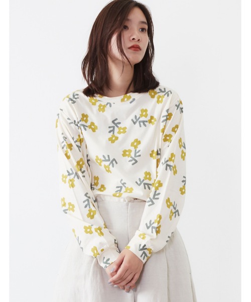 POU DOU DOU（プードゥドゥ）の「ソフト天竺オリジナルプリントプルオーバー（Tシャツ/カットソー・レディース・ネイビー/グレー/ホワイト系その他/キナリ・3）」の18枚目の写真