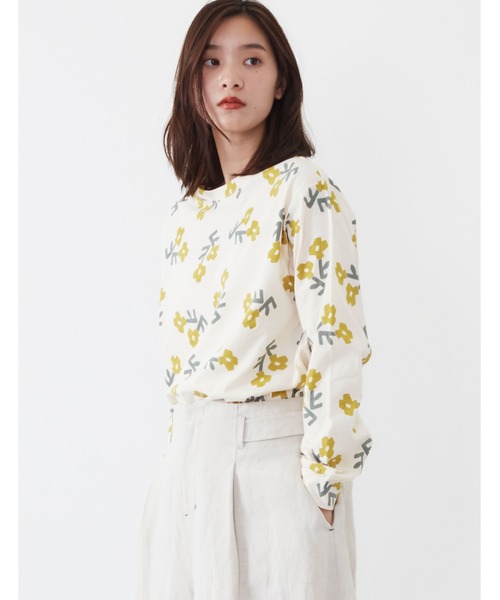 POU DOU DOU（プードゥドゥ）の「ソフト天竺オリジナルプリントプルオーバー（Tシャツ/カットソー・レディース・ネイビー/グレー/ホワイト系その他/キナリ・3）」の19枚目の写真