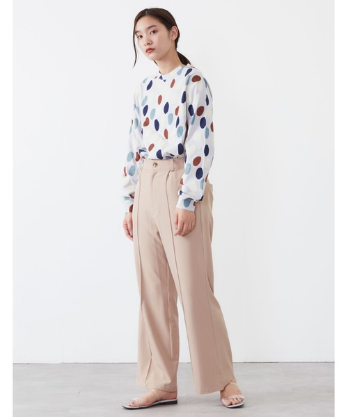 POU DOU DOU（プードゥドゥ）の「ソフト天竺オリジナルプリントプルオーバー（Tシャツ/カットソー・レディース・ネイビー/グレー/ホワイト系その他/キナリ・3）」の21枚目の写真