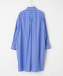 TICCA スクエアロングシャツ ストライプ シャツワンピース ブラウン TICCA（ティッカ）の「ティッカ TICCA / スクエアロングシャツ