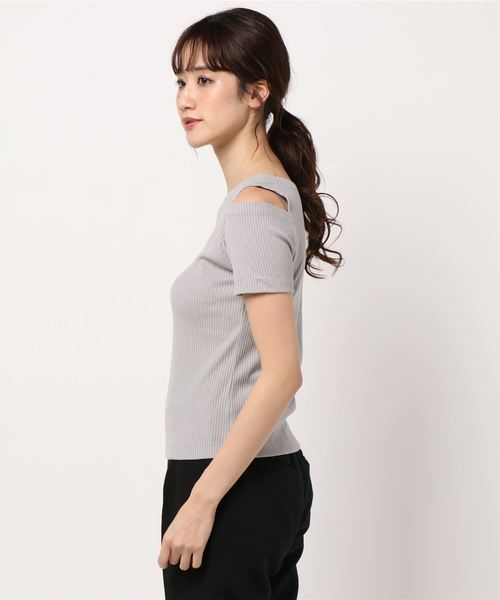 12Twelve Agenda（トゥエルブ　アジェンダ）の「アシメネック＆ショルダーテレコカットソープルオーバー（Tシャツ/カットソー・レディース・ライトグレー・M）」の3枚目の写真