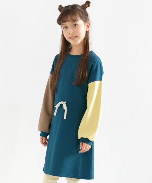 Bee des Bee（ビーデスビー）の「長袖ワンピース（ワンピース・キッズ・ライトグレー/ベージュ/グレー/ライトベージュ/モカ/ブラック×パープル/ブルー/カーキ/アイボリー・110cm/100cm/120cm/130cm/140cm/150cm）」の9枚目の写真