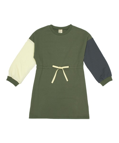 Bee des Bee（ビーデスビー）の「長袖ワンピース（ワンピース・キッズ・ライトグレー/ベージュ/グレー/ライトベージュ/モカ/ブラック×パープル/ブルー/カーキ/アイボリー・110cm/100cm/120cm/130cm/140cm/150cm）」の14枚目の写真