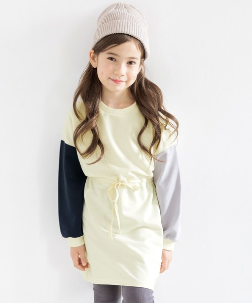 Bee des Bee（ビーデスビー）の「長袖ワンピース（ワンピース・キッズ・ライトグレー/ベージュ/グレー/ライトベージュ/モカ/ブラック×パープル/ブルー/カーキ/アイボリー・110cm/100cm/120cm/130cm/140cm/150cm）」の19枚目の写真