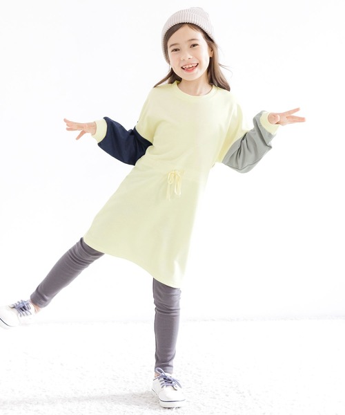 Bee des Bee（ビーデスビー）の「長袖ワンピース（ワンピース・キッズ・ライトグレー/ベージュ/グレー/ライトベージュ/モカ/ブラック×パープル/ブルー/カーキ/アイボリー・110cm/100cm/120cm/130cm/140cm/150cm）」の20枚目の写真