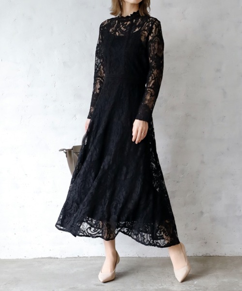 ハイネックレースop セール ワンピース Unfield アンフィールド のファッション Unfield