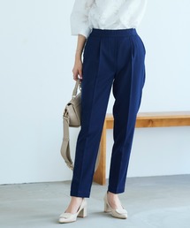高見えストレートパンツ テーパード センタープレス