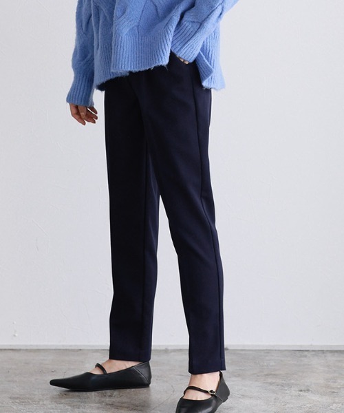 Pierrot（ピエロ）の「高見えストレートパンツ テーパード センタープレス（その他パンツ・レディース・チャコール/グレイッシュベージュ/ブルーパープル/キャメル/ホワイト/ブラック/ブラウン/ネイビー/ピンク/ライム/グレイッシュブルー/ピンク系その他/スモークピンク/グレー/ピンク系その他2/グリーン系その他/グリーン/チェック/ラベンダー/オレンジ/ブルー系その他/パープル系その他/ダークネイビー/スカイブルー・S/M/L/LL/TLL/TL/PL/PM/TM/PS）」の14枚目の写真