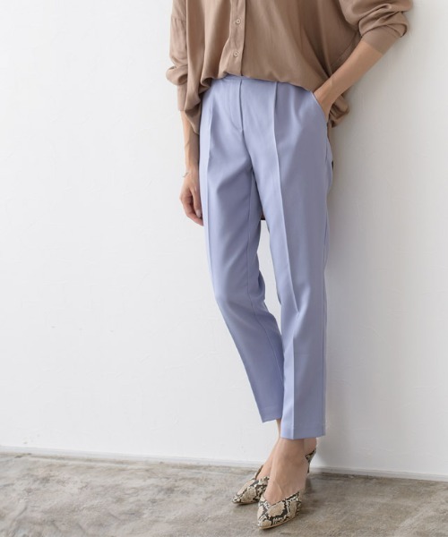 Pierrot（ピエロ）の「高見えストレートパンツ テーパード センタープレス（その他パンツ・レディース・チャコール/グレイッシュベージュ/ブルーパープル/キャメル/ホワイト/ブラック/ブラウン/ネイビー/ピンク/ライム/グレイッシュブルー/ピンク系その他/スモークピンク/グレー/ピンク系その他2/グリーン系その他/グリーン/チェック/ラベンダー/オレンジ/ブルー系その他/パープル系その他/ダークネイビー/スカイブルー・S/M/L/LL/TLL/TL/PL/PM/TM/PS）」の17枚目の写真