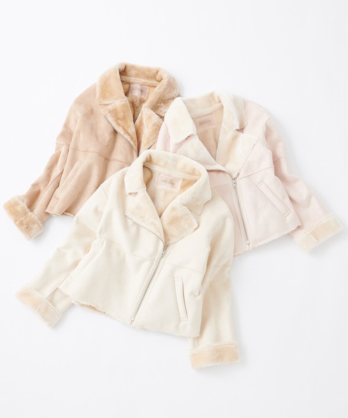 one after another NICE CLAUP(ワンアフターアナザーナイスクラップ)の「ムートンライダース(ライダースジャケット・レディース・アイボリー/ベージュ/ピンク・FREE)」の20枚目の写真