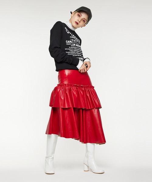 Narcissus（ナルシス）の「【Narcissus】フリルレザースカート（スカート・レディース・ブラック/レッド・FREE）」の18枚目の写真