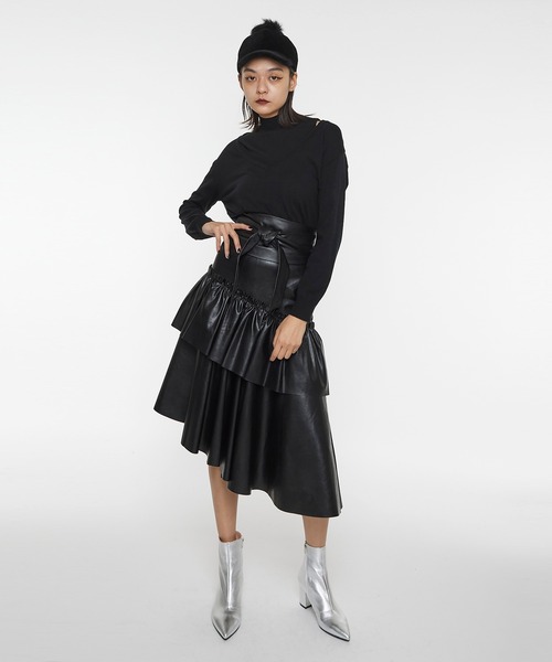 Narcissus（ナルシス）の「【Narcissus】フリルレザースカート（スカート・レディース・ブラック/レッド・FREE）」の21枚目の写真