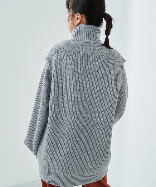 cepo（セポ）の「ニットベスト+タートルニットアンサンブル（ニット/セーター・レディース・グレー/ピンク/ミント/ブラック・M）」の9枚目の写真