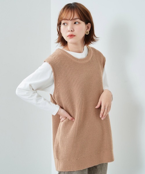 cepo（セポ）の「ニットベスト+タートルニットアンサンブル（ニット/セーター・レディース・グレー/ピンク/ミント/ブラック・M）」の17枚目の写真