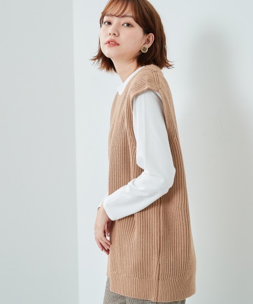 cepo（セポ）の「ニットベスト+タートルニットアンサンブル（ニット/セーター・レディース・グレー/ピンク/ミント/ブラック・M）」の18枚目の写真