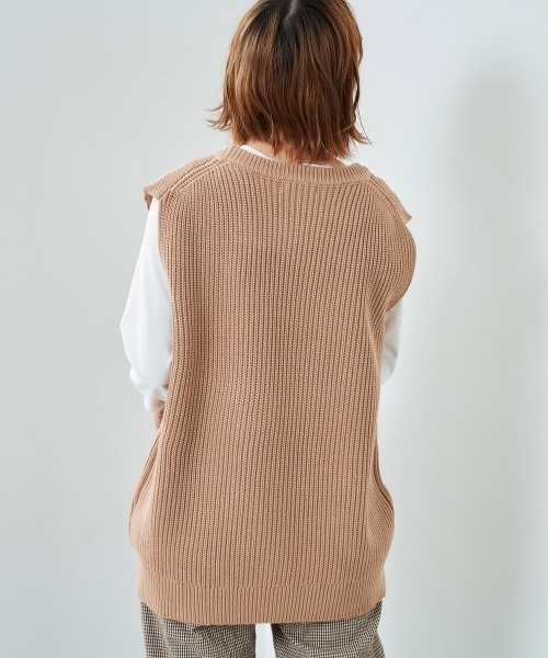 cepo（セポ）の「ニットベスト+タートルニットアンサンブル（ニット/セーター・レディース・グレー/ピンク/ミント/ブラック・M）」の19枚目の写真