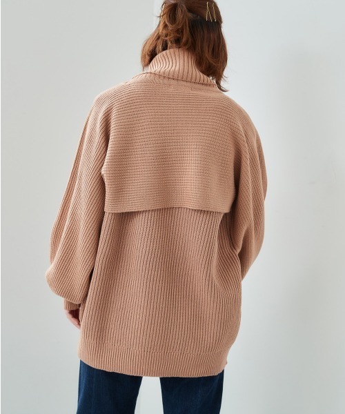 cepo（セポ）の「ニットベスト+タートルニットアンサンブル（ニット/セーター・レディース・グレー/ピンク/ミント/ブラック・M）」の12枚目の写真