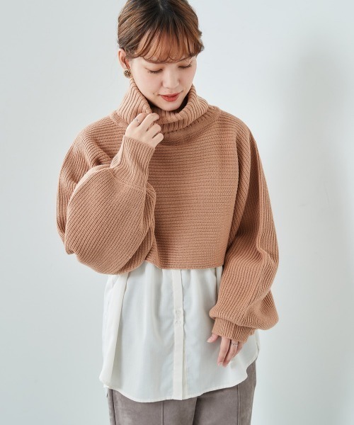 cepo（セポ）の「ニットベスト+タートルニットアンサンブル（ニット/セーター・レディース・グレー/ピンク/ミント/ブラック・M）」の15枚目の写真