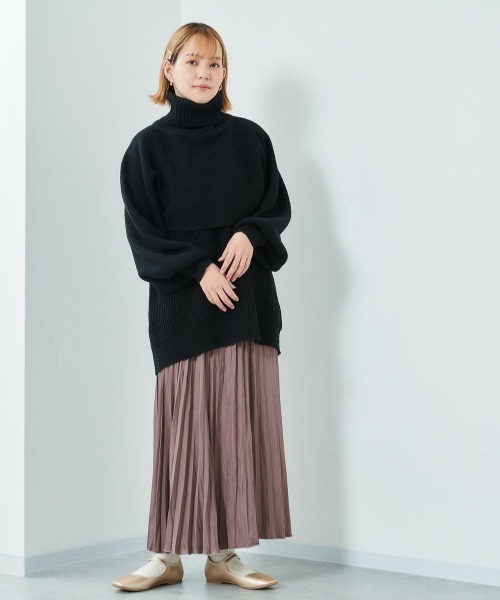 cepo（セポ）の「ニットベスト+タートルニットアンサンブル（ニット/セーター・レディース・グレー/ピンク/ミント/ブラック・M）」の22枚目の写真