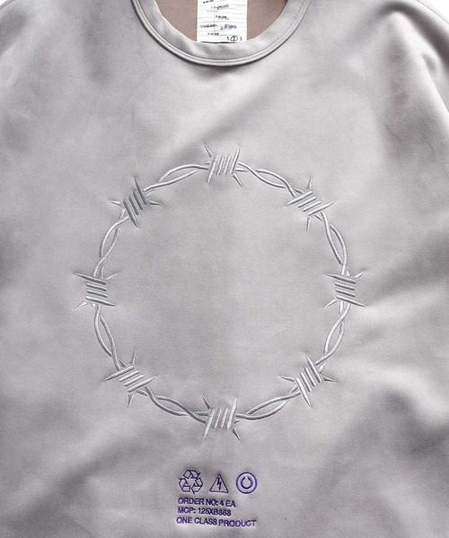 SHAREEF（シャリーフ）の「"BARBED WIRE" MICRO SUEDE SWEAT（スウェット・メンズ・ブラック/バーガンディー/グレー・2/1/3）」の16枚目の写真