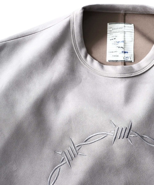 SHAREEF（シャリーフ）の「"BARBED WIRE" MICRO SUEDE SWEAT（スウェット・メンズ・ブラック/バーガンディー/グレー・2/1/3）」の18枚目の写真