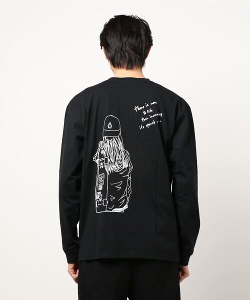 Naked Rust and other POEMS(ネイキッドラストアンドアザーポエムス)の「【69】【it】【POEMS】手書き風バックプリントロングスリーブ(Tシャツ/カットソー・メンズ・ホワイト/ブラック/グレイッシュブルー・MEDIUM/LARGE)」の6枚目の写真