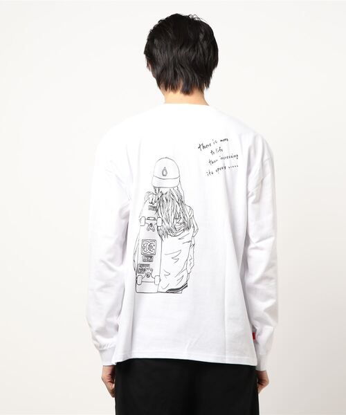 Naked Rust and other POEMS(ネイキッドラストアンドアザーポエムス)の「【69】【it】【POEMS】手書き風バックプリントロングスリーブ(Tシャツ/カットソー・メンズ・ホワイト/ブラック/グレイッシュブルー・MEDIUM/LARGE)」の4枚目の写真