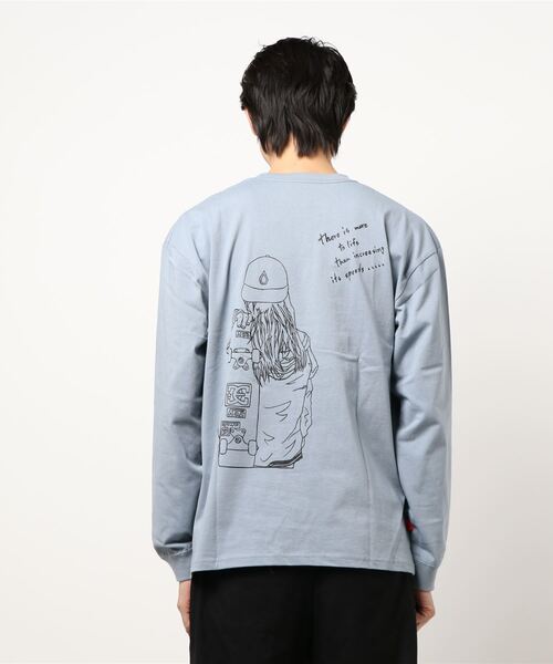 Naked Rust and other POEMS(ネイキッドラストアンドアザーポエムス)の「【69】【it】【POEMS】手書き風バックプリントロングスリーブ(Tシャツ/カットソー・メンズ・ホワイト/ブラック/グレイッシュブルー・MEDIUM/LARGE)」の7枚目の写真