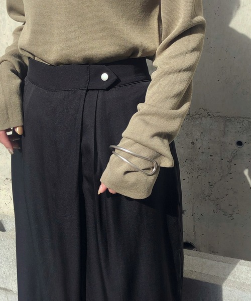 セール】【&g'aime】ラップレイヤードワイドパンツ WRAP LAYERED