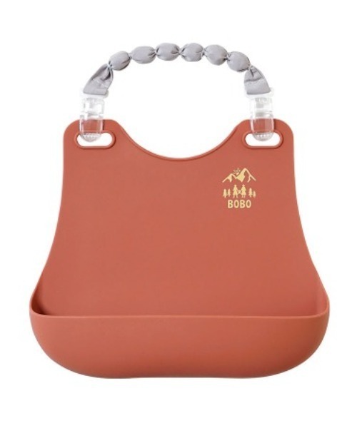 BOBO（ボボ）の「【BOBO(ボボ)】シリコンビブ（マグ/哺乳瓶/お食事グッズ・キッズ・テラコッタ/ライトカーキ・ONE SIZE）」の2枚目の写真