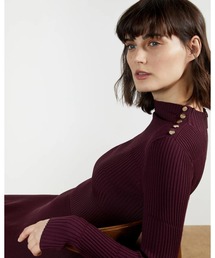 美品 TED BAKER JOSEYリブニットワンピース ブラック 長袖 0 美品 TED BAKER JOSEYリブニットワンピース ブラック 長袖 0