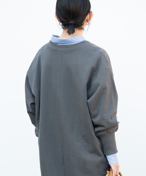 Aunt Marie's（アントマリーズ）の「深Vネックスウェットワンピ / AUNT MARIE'S（ワンピース・レディース・チャコールグレー/ブラック/アイボリー・FREE）」の15枚目の写真