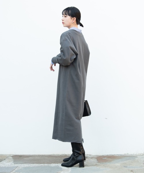 Aunt Marie's（アントマリーズ）の「深Vネックスウェットワンピ / AUNT MARIE'S（ワンピース・レディース・チャコールグレー/ブラック/アイボリー・FREE）」の9枚目の写真