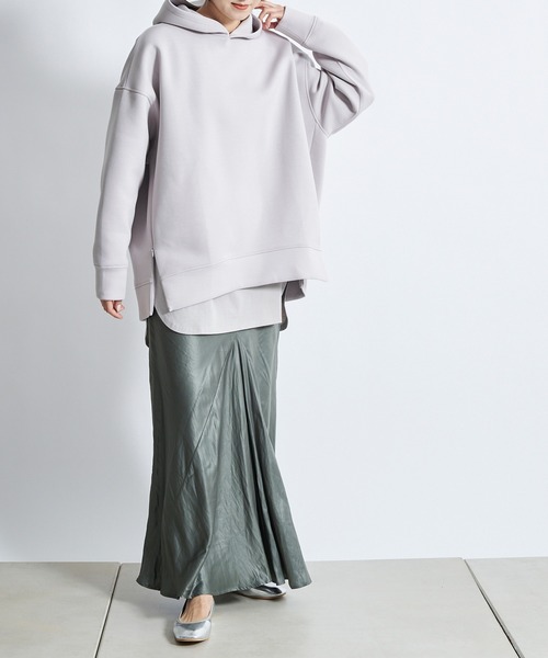 DouDou（ドゥドゥ）の「サイドジップダンボールパーカー（パーカー・レディース・オフホワイト/グレイッシュベージュ/スカイブルー・FREE）」の17枚目の写真