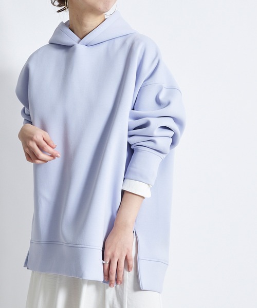 DouDou（ドゥドゥ）の「サイドジップダンボールパーカー（パーカー・レディース・オフホワイト/グレイッシュベージュ/スカイブルー・FREE）」の12枚目の写真