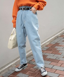 WEGO | WEGO/【S～Lサイズ】ハイウエストペーパーバックマムパンツ(デニムパンツ)