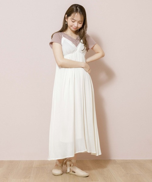 flower（フラワー）の「レースペタルワンピース（ワンピース・レディース・ホワイト/ブラウン/ベージュ/ブルー・FREE）」の3枚目の写真