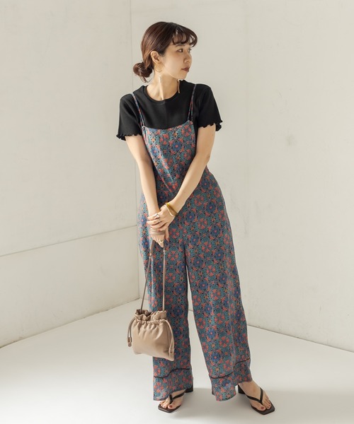 CAPRICIEUX LE'MAGE(カプリシューレマージュ)の「メキシカン柄サロペット(サロペット/オーバーオール・レディース・チャコールグレー/イエロー・FREE)」の8枚目の写真