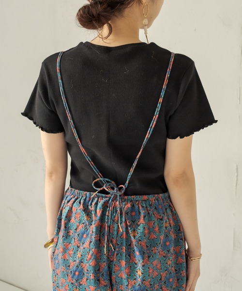 CAPRICIEUX LE'MAGE(カプリシューレマージュ)の「メキシカン柄サロペット(サロペット/オーバーオール・レディース・チャコールグレー/イエロー・FREE)」の7枚目の写真