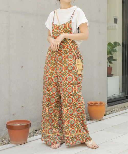 CAPRICIEUX LE'MAGE(カプリシューレマージュ)の「メキシカン柄サロペット(サロペット/オーバーオール・レディース・チャコールグレー/イエロー・FREE)」の5枚目の写真