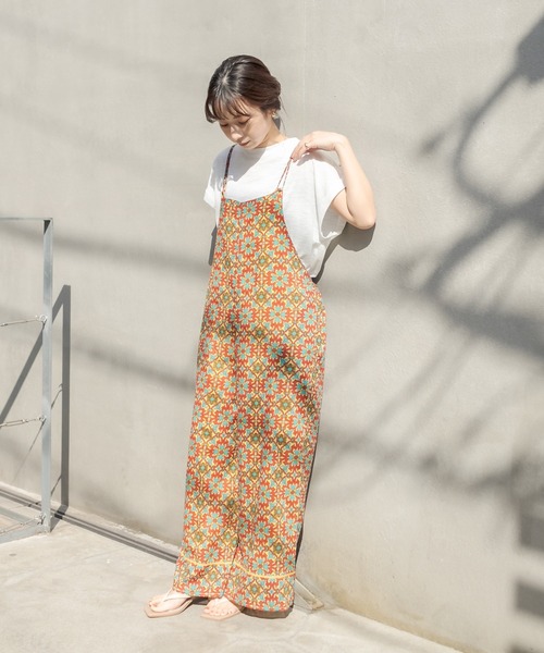 CAPRICIEUX LE'MAGE(カプリシューレマージュ)の「メキシカン柄サロペット(サロペット/オーバーオール・レディース・チャコールグレー/イエロー・FREE)」の6枚目の写真