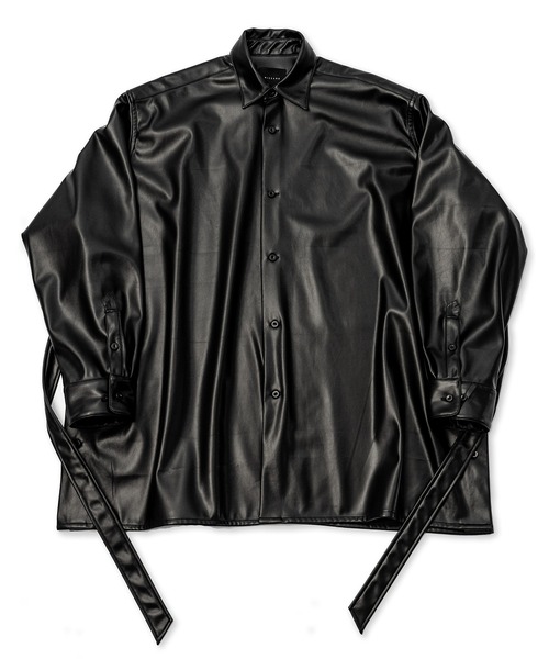 Wizzard(ウィザード)の「Wizzard ウィザード / SYNTHETIC LEATHER OVER SHIRTS シンセティックレザーオーバーシャツ / WSA21-003L(シャツ/ブラウス・メンズ・バーガンディー/ブラック・1/2/3)」の4枚目の写真