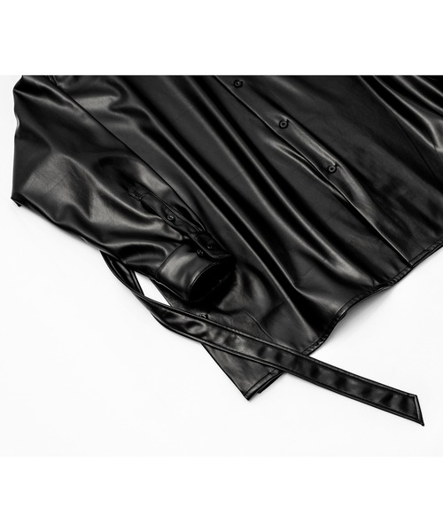Wizzard(ウィザード)の「Wizzard ウィザード / SYNTHETIC LEATHER OVER SHIRTS シンセティックレザーオーバーシャツ / WSA21-003L(シャツ/ブラウス・メンズ・バーガンディー/ブラック・1/2/3)」の5枚目の写真